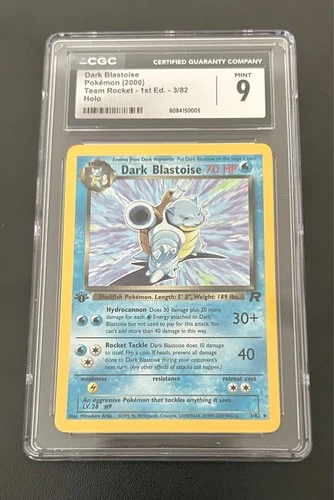 Pokemon Team Rocket 1st Edition Dark Blastoise Holo CGC 9