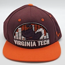 Zephyr Virginia Tech Hokies Snapback Hat Cap Hokie Bird Logo Embroidered 2-Tone