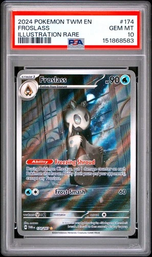 2024 POKEMON TWM EN-TWILIGHT MASQUERADE ILLUSTRATION RARE #174 FROSLASS PSA 10