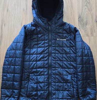 Columbia Boys Navy Hooded Insulated Puffer Jacket Full Zip Pockets M