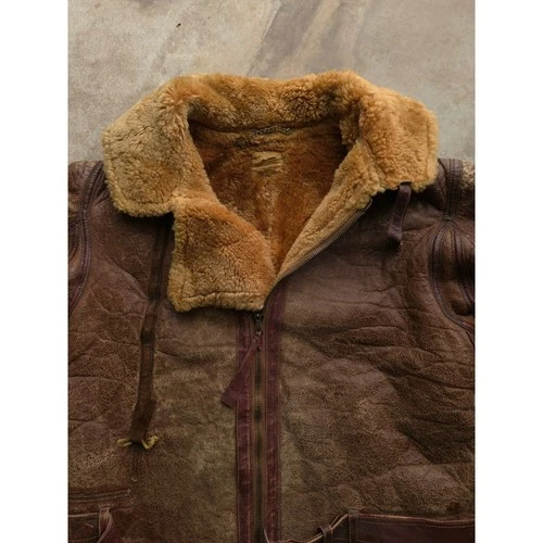 Vintage 1930s Brown Irvin Flight Jacket 40 WW2 RAF Shearling Sheepskin image 21