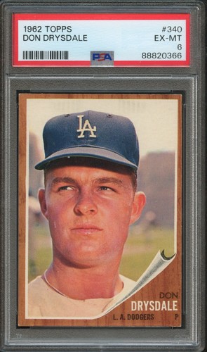 1962 Topps Don Drysdale #340 card