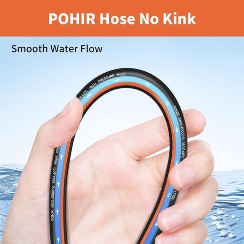 POHIR 50FT Pressure Washer Hose 1/4" 4000PSI Flexible Power Extension Hose - Picture 6 of 9