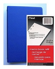 Bundle - Mead Loose-leaf 6-ring Memo Book, 6-3/4 x 3-3/4, with 80 Extra Sheets