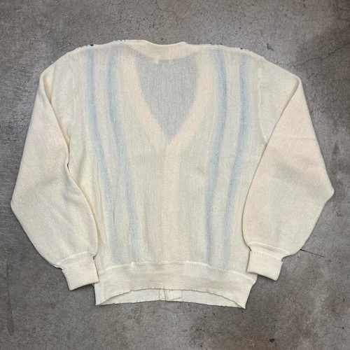 Vintage St Croix Quanpaca cardigan size large wool knit ivory coogie style grand - Picture 5 of 7