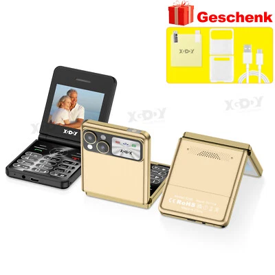 XGODY Neu Klapp Handy Dual SIM 2,4" Smartphone Ohne Vertrag Loud Speaker Seniors