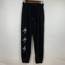 Starcycle Women's Lightning Bolt Elastic Waist Drawstring Tapered Joggers SZ XS