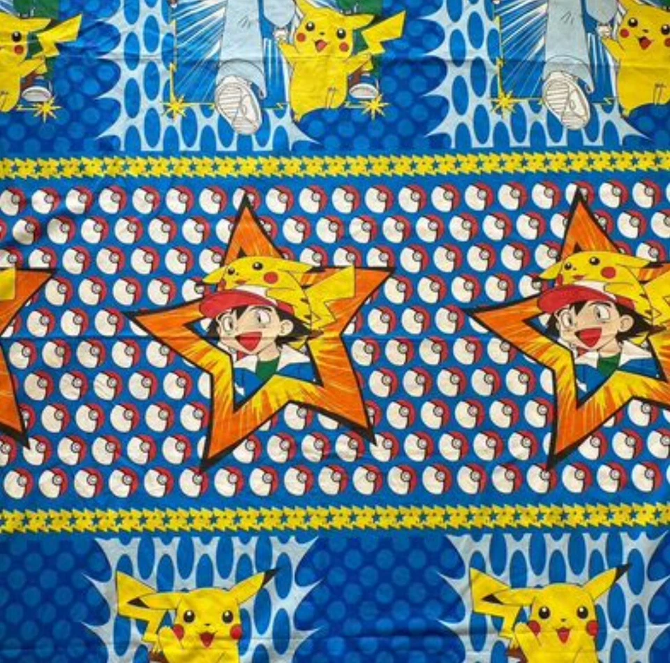 Vintage Pokémon Single Doona Quilt Cover Gotta Catch Em All 1990s Pikachu Ash - Image 4 of 4