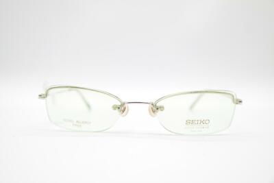 Seiko T-449 Titan Silber halbrand Brille Brillengestell eyeglasses Neu