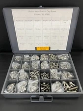 875pc: STAINLESS STEEL BUTTON HEAD SOCKET ALLEN CAP SCREW METAL TREY ASSORTMENT