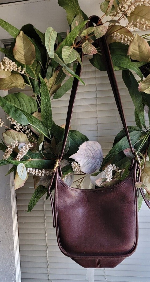 coach レザーバッグ USA VINTAGE COACH SHOULDER CROSSBODY BAG BRASS ZIPPED BROWN