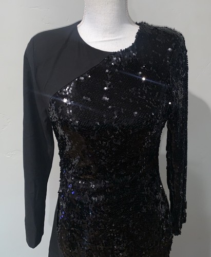 Zara Contrast Sequin Mini Dress In Black Size S NWOT - Picture 10 of 11