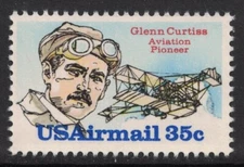Scott C100- Glenn Curtiss, Aviation Pioneer- AIRMAIL 35c MNH 1980- mint stamp
