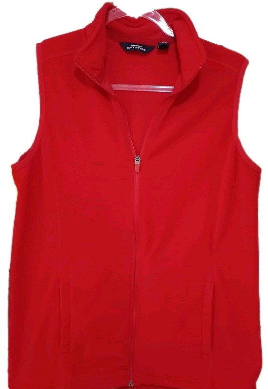 Land's End Outfitters Red Fleece Vest Size Small