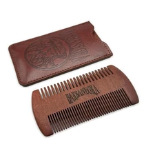 Barbanegra Legendary's Beard and Mustache Wood Comb with elegant Case, Anti-Stat