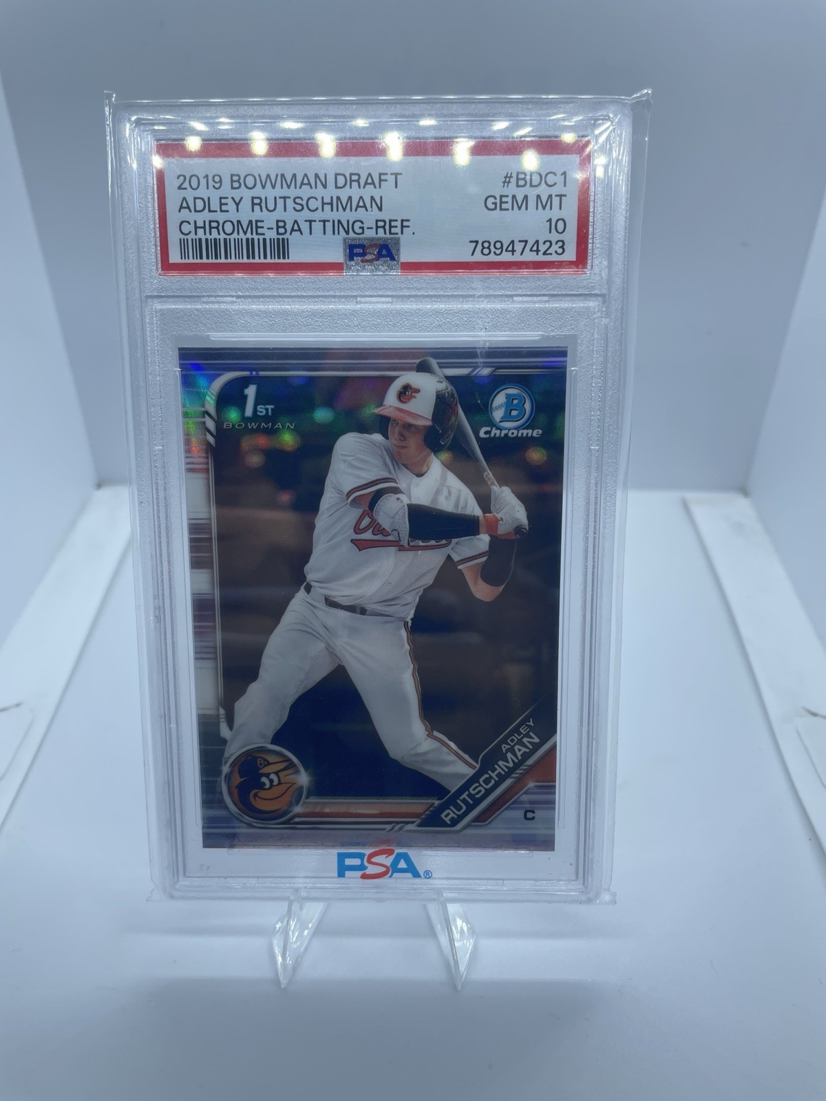 Bowman 2019 Draft Chrome Adley Rutschman #BDC1 Refractor Batting PSA 10 Orioles