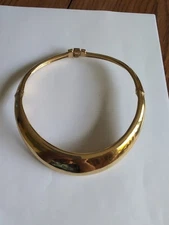 Vintage 13" CINER Gold-Tone ~Bib Choker / Necklace ~1" Wide~ Signed ~ 