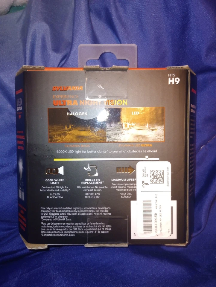 SYLVANIA H9 LED Ultra - Powersport Headlight Bulbs – Fog & Off-Road Vehicle 2pk - Image 3 of 4