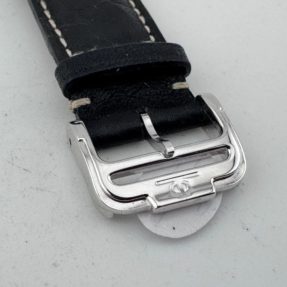 Original Baume &Mercier Genuine Leather Watch Band Strap~Black~18mm~Silver Clasp - Image 2 of 4