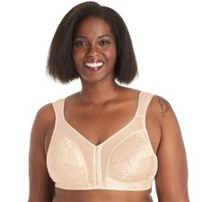 Playtex 18 Hour Front-Closure Flex Back Wireless Bra 4695 Light Beige Sz.48D