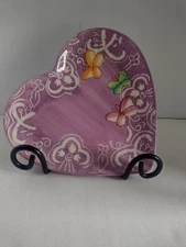 Laurie Gates Melanie’s Butterfly Heart Shaped Lunch Dinner Plate  