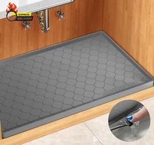 Waterproof under Sink Mat -34” X 22” Cabinet Liner for Kitchen & Bathroom, Shelf