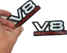 2Pcs for 94-01 V8 Magnum Door Fender Emblem 3D Badge Logo Stickers Nameplate