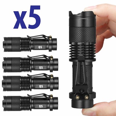 Police Flashlight Mini 5 x Military MIni LED Flashlight Police Torch Lamp | eBay