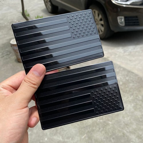 New 2Pcs Car Truck Metal USA Flag Sticker American Decal Body Emblem Accessories - Picture 8 of 8