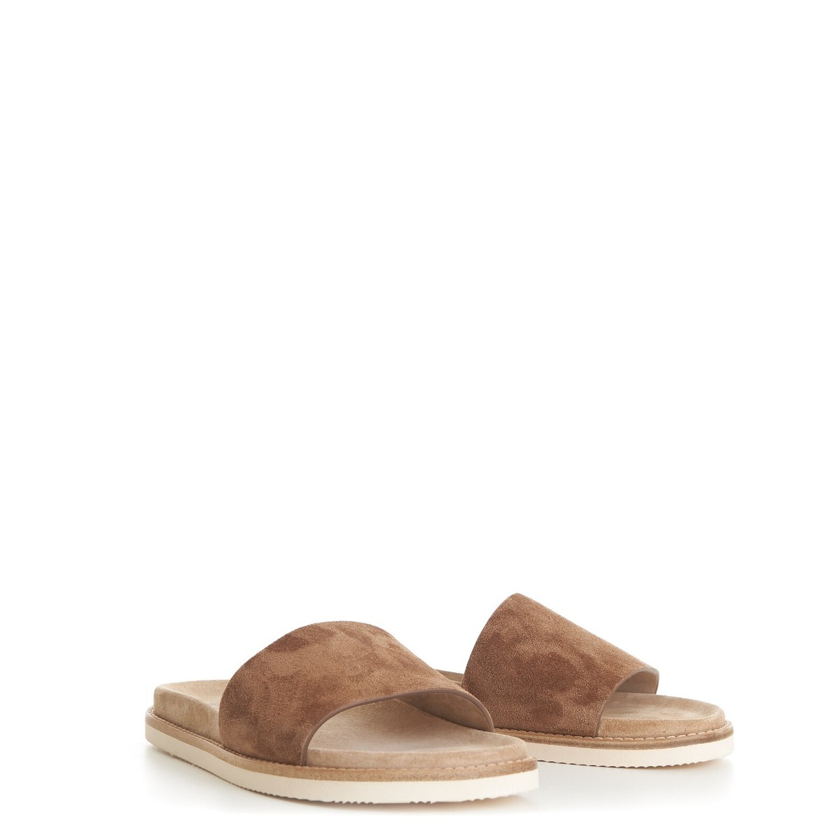 BRUNELLO CUCINELLI 695$ Suede Slide Sandals - Rubber Soles