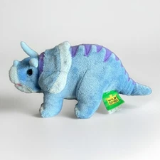 Wild Republic Blue Triceratops Dinosaur Soft Plush Toy 2016
