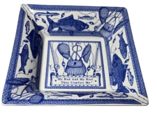 Spode Blue Room My Rod & Reel Squire Dish 6x6 England 