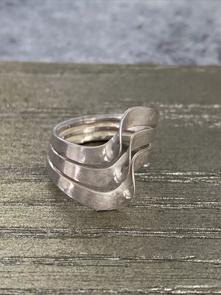 Vintage Sterling Silver .925 Modernist Ring Size 7.5 | eBay