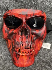 Global Vision Polypropylene Skull Mask Flame with Smoke Lens NWT