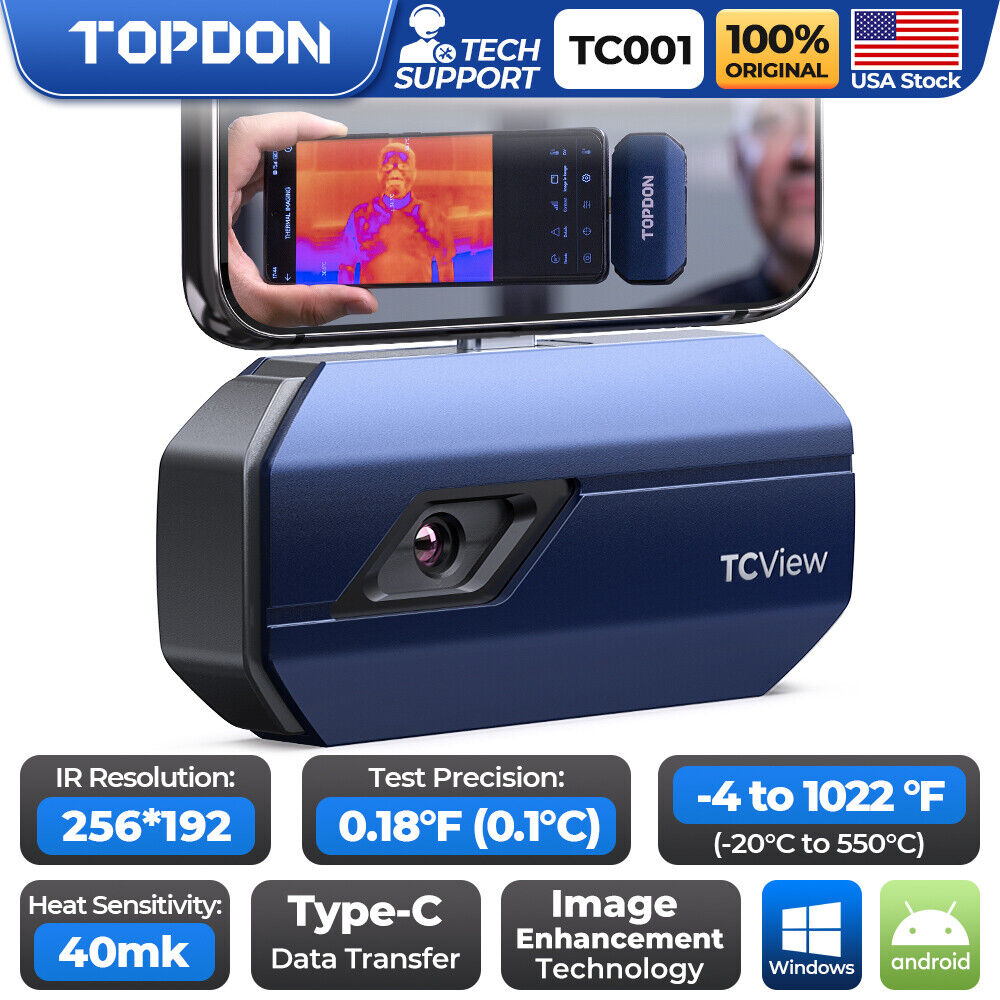 TOPDON TC001 Thermal Imaging Infrared Camera For Android Phones PC New Open  Box