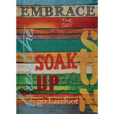 EMBRACE THE DAY 12.5'' X 18'' GARDEN FLAG 27-2783-214 FLIP IT! RAIN OR SHINE SMR