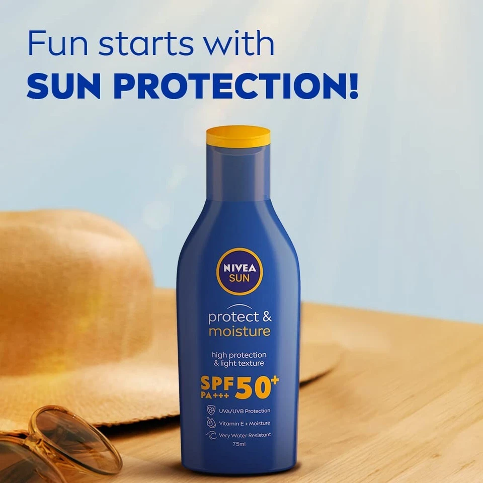 NIVEA Loción Protectora Solar, Protección Solar e Hidratación (FPS 50), 75 ml Para Hombre y Mujer Foto 4 de 4