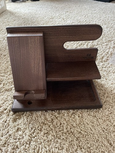 WOOD PHONE DOCKING STATION Organizer Brown TESLYAR - Picture 2 of 6