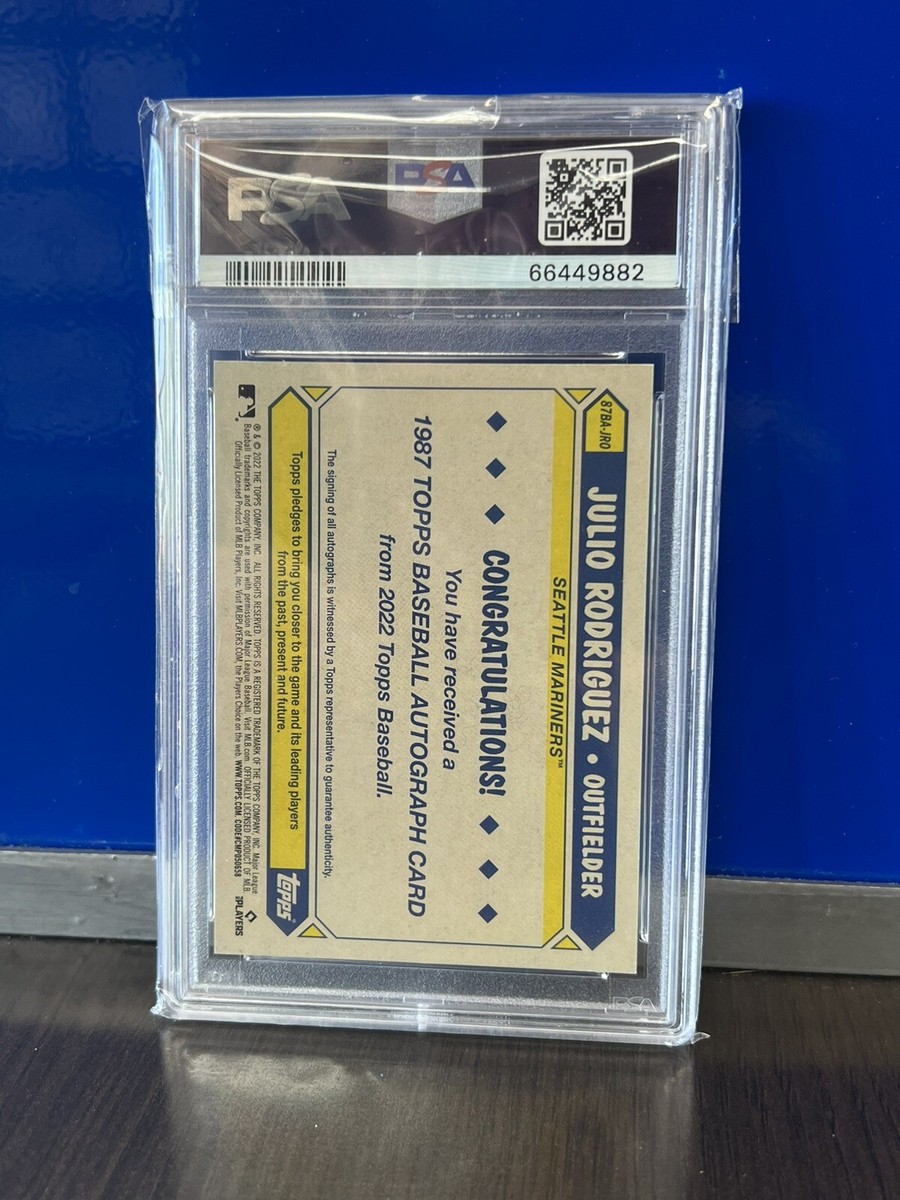 2022 Topps Series 2 Julio Rodriguez '87 Auto PSA 9 RC Rookie
