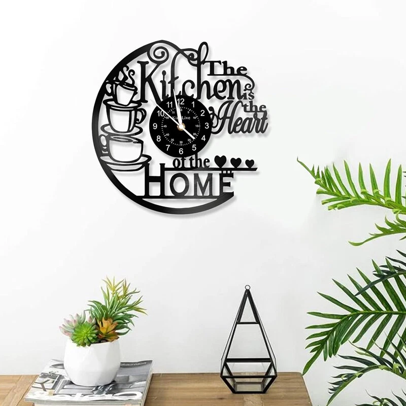 Stylish Vinyl Record Kitchen Wall Clock Home Abstract Art Decoration Gifts - Picture 6 of 10