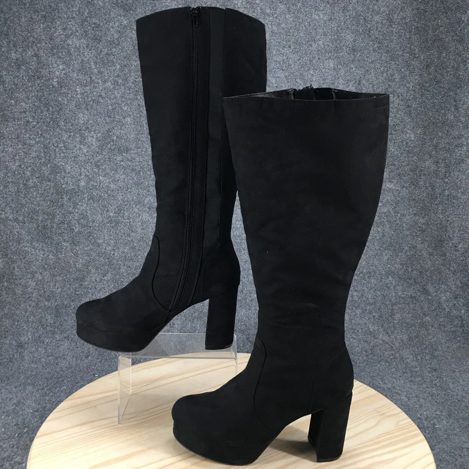 Lane Bryant ботинки женщин 10 высоты езды черный колена круглый носок блок каблуки - Изображение 2 из 4