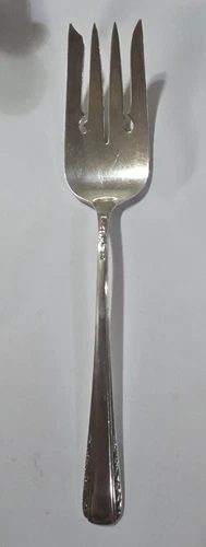 International Sterling Silver Large Meat Serving Fork NO MONOGRAM  9" 85.5g
