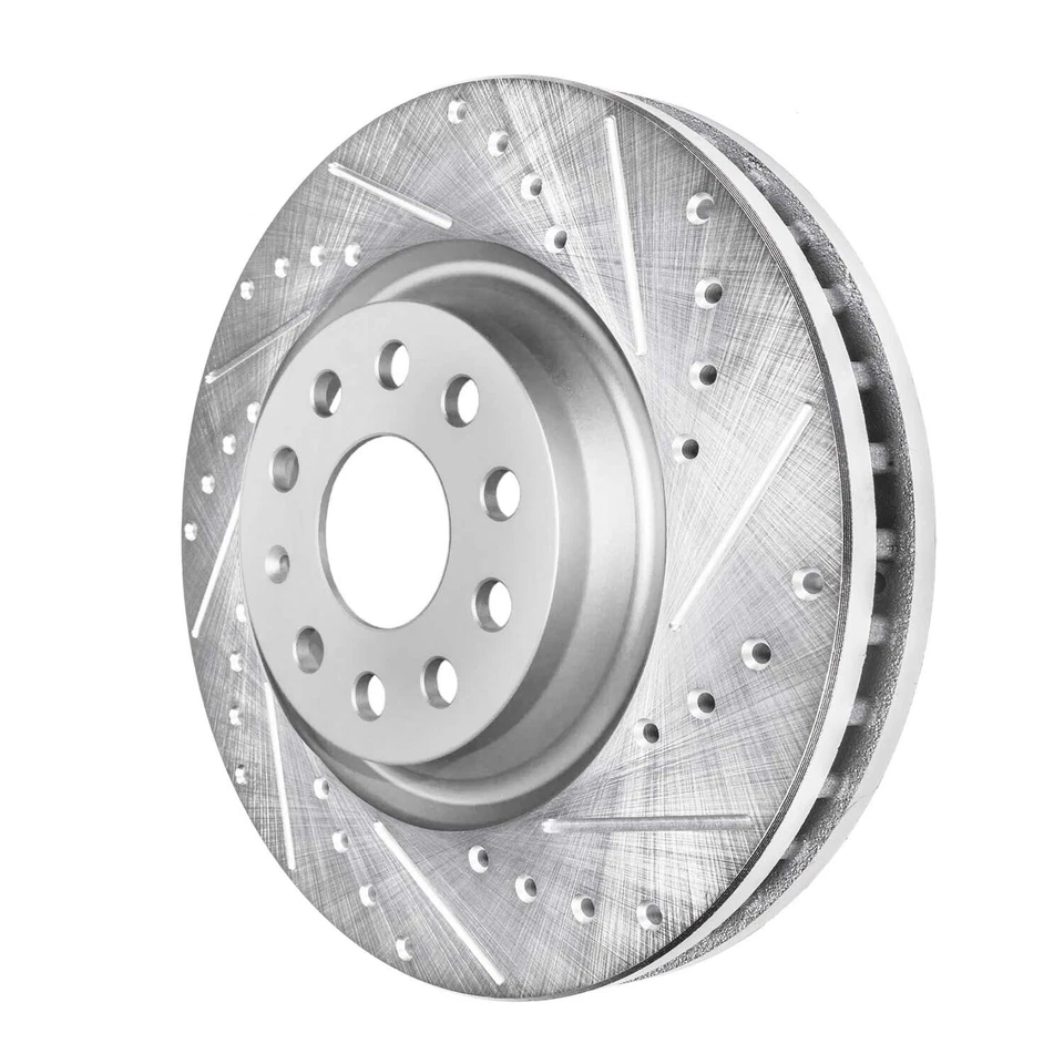 Pair Front Drilled Disc Brake Rotors for Audi A3 Quattro Q3 S3 Volkswagen Arteon - Image 4 of 4