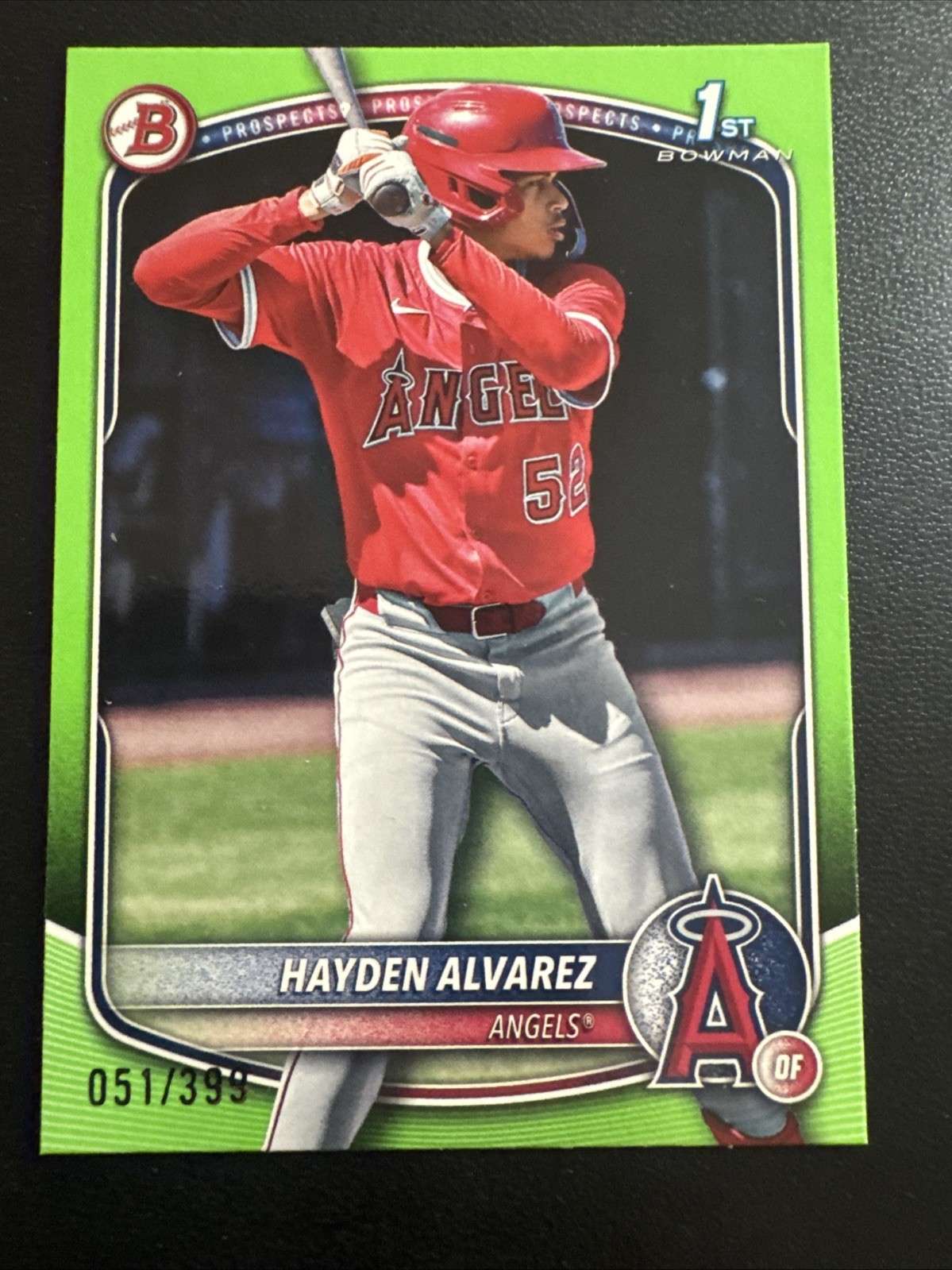 2025 Bowman - Prospects Hayden Alvarez #BP-12 Neon Green /399 (RC)