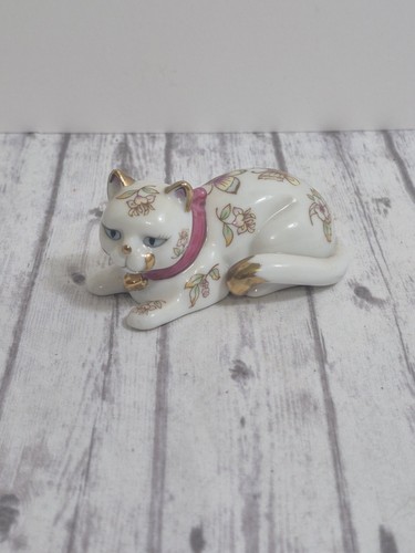 Vintage 1986 Satsuma The Franklin Mint Curio Cabinet Cat Figurine - Foto 1 di 6