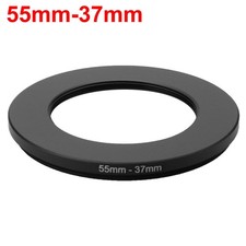 Metal 55mm-37mm Lens Filter Ring Adapter Black for Camera
