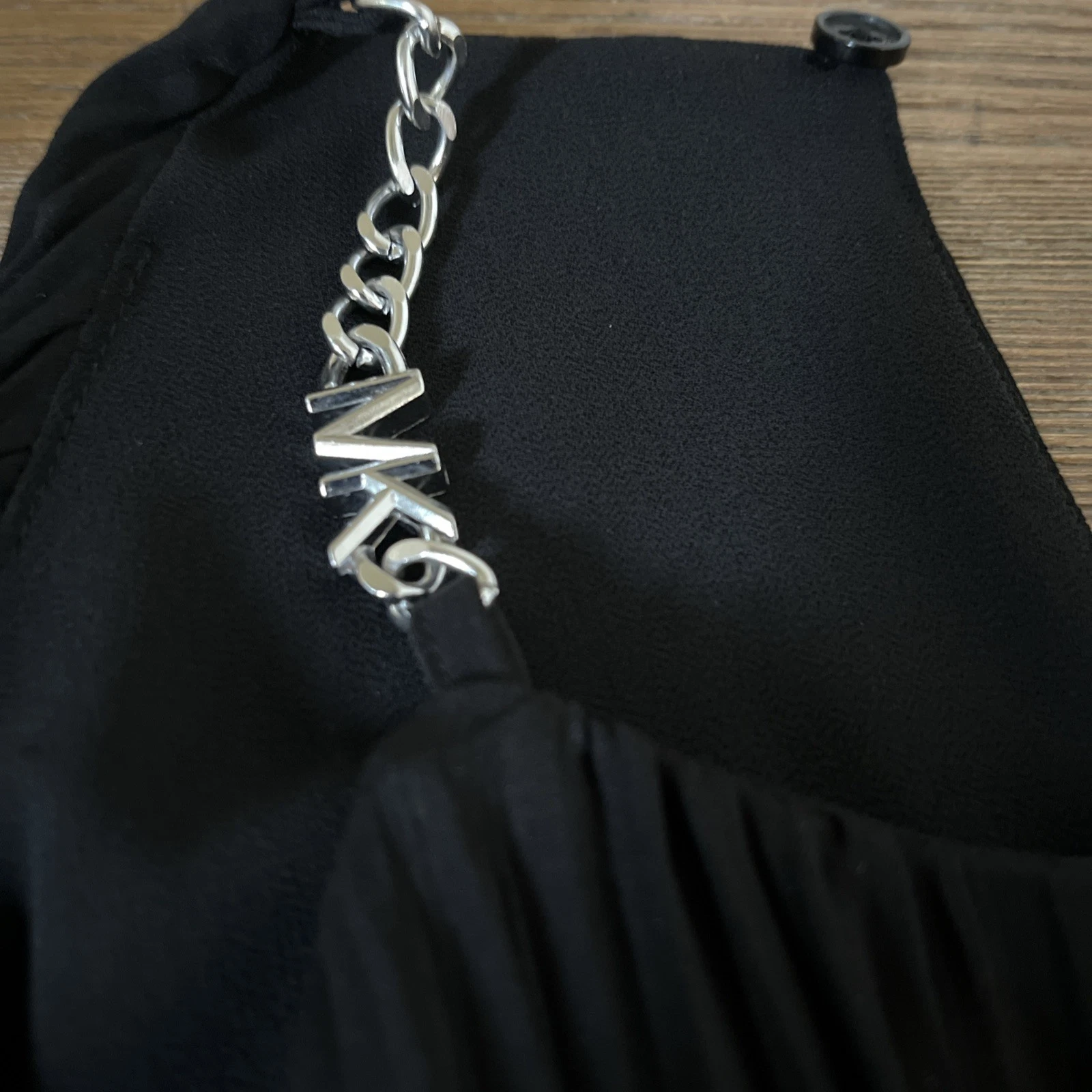 Abito donna MICHAEL Michael Kors nuovo con etichette scollo a reggiseno plissettato taglia S