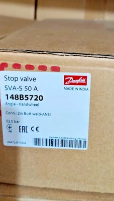 1PC- Danfoss 148B5720 Shut-off valve, SVA-S 50, Max. Working Pressure 52bar- NEW