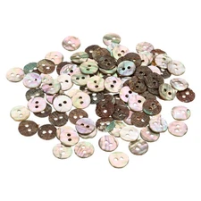 100Pcs Natural Shell Button, 2 Hole 11.5mm Mother of Pearl Buttons, 1.1-1.5mm