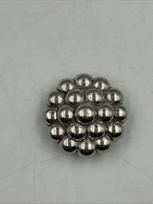 Vintage Silver ToneFlower Design Button Cover